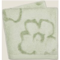Ted Baker Pure Cotton Magnolia Textured Towel - EXL - Sage, Sage,Soft Pink,White