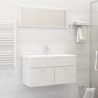 Banff High Gloss 2 Piece Bathroom Furniture Set In White