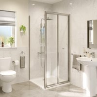 Hydrolux Bifold Shower Enclosure 760 x 760mm with Tray - 4mm