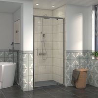 1000mm Bathroom Shower Enclosures Pivot Door Chrome Framed with 1200x1000mm smc Rectangle Shower Tray Anthracite - NRG