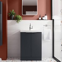 Opula Fluted Freestanding Anthracite Vanity Unit - 500mm