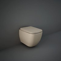 RAK Ceramics Feeling Wall Hung Rimless Toilet with Seat - Cappuccino
