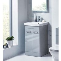 Scudo Rossini Pebble Grey Freestanding Vanity Unit with Basin 600mm