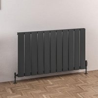 Solaro Single Panel 600 x 1040mm Horizontal Designer Aluminium Radiator Matt Anthracite