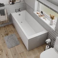 Ceramica Single Ended Square Bath With Side And End Panel - 1700x700mm