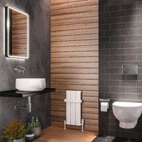 Solaro Peretti 600 x 280mm Vertical Designer Aluminium Radiator Matt White 86.0150