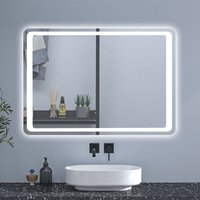 100x70cm LED Bathroom Mirror with Lights Demister Anti-fog Motion Sensor Wall Mounted Bathroom Mirrors Vanity Mirror