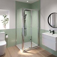 Luxura Bifold Shower Enclosure 1000 x 800mm with Non Slip Tray and Waste - 6mm