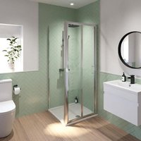 Luxura Bifold Shower Enclosure 760 x 900mm with Tray and Waste - 6mm