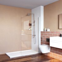 1000mm Walk in Shower Door Screen 6mm Water Proof Glass Open Entry Shower Cabin + 1400x900mm Bathroom Base Tray and Free Trap - Elegant