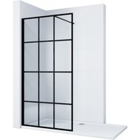 1000mm Black Aluminium Framed Walk in Shower Enclosure Wet Room 8mm Safety Tempered Glass Bathroom Screen - Elegant