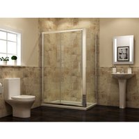 1000mm Bathroom Sliding Door Shower Enclosure 700mm Side Glass Panel 6mm Safety Tempered Glass Screen - Elegant