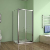 Bathroom 900mm Bifold Shower Door Glass Shower Enclosure Reversible Folding Shower Door Panel H1850mm - SKY