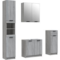 Vidaxl - 4 Piece Bathroom Cabinet Set Grey Sonoma Engineered Wood