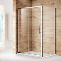 1000 x 900 mm Sliding Shower Enclosure Safety Glass Reversible Bathroom Cubicle Screen Door with Side Panel - Elegant