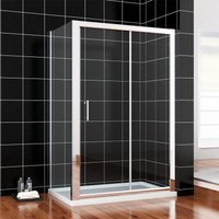 1000 x 800 mm Sliding Shower Enclosure 6mm Safety Glass Reversible Bathroom Cubicle Screen Door with Side Panel - Elegant