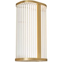 Litecraft - Perseus Bathroom Wall Light 8W cct Integrated led - Satin Brass, Opal