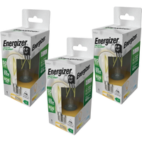 3 X Energizer 3.8w, E27 LED Bulb, A Rated, Screw Filament Style