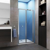 1000x1850mm Bathroom Bi Fold Shower Door Enclosure with 1000x760mm Stone Tray Waste - Acezanble
