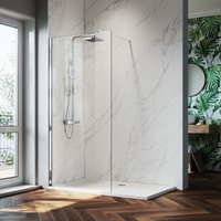 1000mm Shower Screen 8mm Easy Clean Glass Bathroom Door Waterproof Walk in Shower Enclosure 1400x900mm Shower Tray and Waste Trap - Elegant