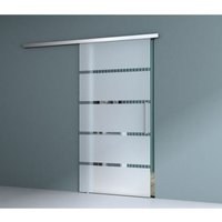 Internal Glass Sliding Door - Frosted Sections - 775mm - Bar Handle - With Soft Close - Durovin Bathrooms