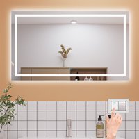 Led Bathroom Mirror with led Lights and Demister Touch Sensor Wall Mounted - 1200x600mm Cool White