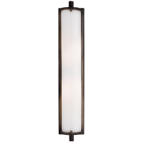 Calliope Tall Wall Light Bronze, Wall Light, Tall, Bronze / White Glass - Andrew Martin