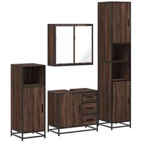 Vidaxl - 4 Piece Bathroom Furniture Set Brown Oak Engineered Wood