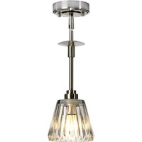 Agatha 1 Light Ceiling Pendant Light Brushed Nickel IP44, G9