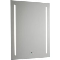 1 Light Illuminated Bathroom Shaver Mirror Matt Silver Effect Paint IP44