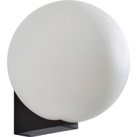 Spa Thiva Single Globe Wall Light Opal Glass and Matte Black