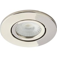 Spa Como LED Tiltable Fire Rated Downlight 5W Dimmable Cool White Satin Nickel IP65