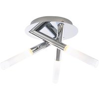 Spa Crux 3-Light Tubular Ceiling Light Frosted Glass and Chrome