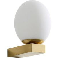 Spa Aglos LED Single Globe Wall Light 3W Cool White Opal Glass and Satin Brass