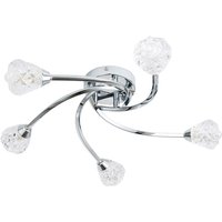 Spa Volos 5-Light Flush Ceiling Light Diamond Cut Glass and Chrome