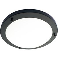 Spa 180mm Delphi LED Flush Ceiling Light 12W Cool White Opal Glass and Matte Black