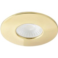 Spa Rhom LED Fire Rated Downlight 8W Dimmable IP65 Tri-Colour CCT Satin Brass