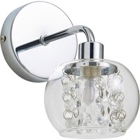 Spa Megara Single Wall Light Decorative Crystal Clear Glass and Chrome