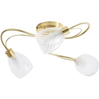 Spa Veria 3-Light Flush Ceiling Light Clear Glass and Satin Brass
