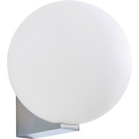 Spa Thiva Single Globe Wall Light Opal Glass and Chrome