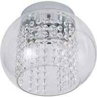 Spa Megara 2-Light Cloche Ceiling Light Decorative Crystal Clear Glass and Chrome