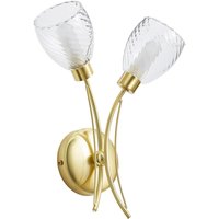 Spa Veria 2-Light Wall Light Clear Glass and Satin Brass