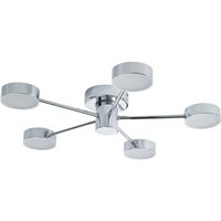Spa Edessa LED 5-Light Flush Ceiling Light 25W Cool White Opal and Chrome