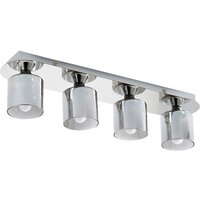Spa Patras 4-Light Flush Light Bar Spotlight Smoke Glass and Chrome