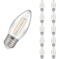 Crompton Lamps LED Candle 2.5W E27 Dimmable Filament (10 Pack) Cool White Clear (25W Eqv)