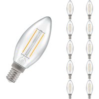 Crompton Lamps LED Candle 2.5W E14 Dimmable Filament (10 Pack) Cool White Clear (25W Eqv)
