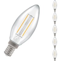 Crompton Lamps LED Candle 2.5W E14 Dimmable Filament (5 Pack) Cool White Clear (25W Eqv)