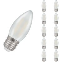 Crompton Lamps LED Candle 2.5W E27 Dimmable Filament (10 Pack) Cool White Pearl (25W Eqv)