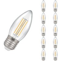 Crompton Lamps LED Candle 5W E27 Dimmable Filament (10 Pack) Cool White Clear (40W Eqv)