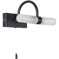 Spa Corvus 2-Light Picture/Mirror Light with Pull Switch Satin Black